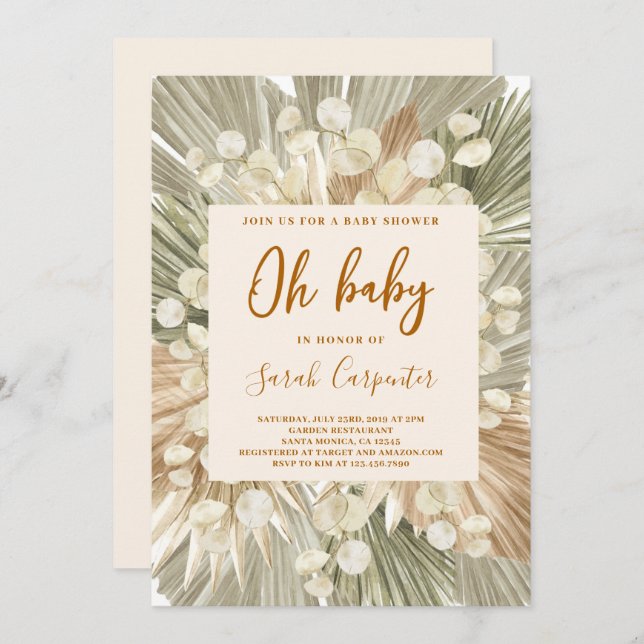 Palhaços secos lunária Chá de fraldas convite (Frente/Verso)