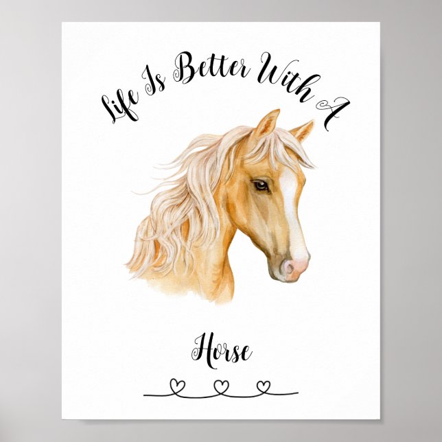 Palimino Horse Wall Art Poster (Frente)