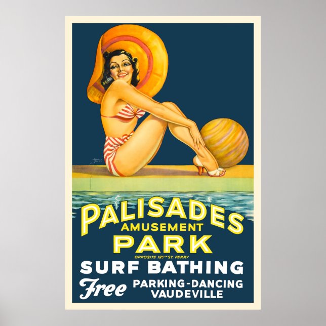 Palisades Amusement Park - Poster Vintage 1937 (Frente)