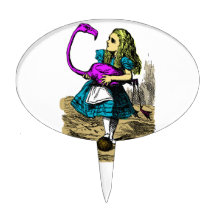 Flamingo cor-de-rosa Alice no chapéu de coco da