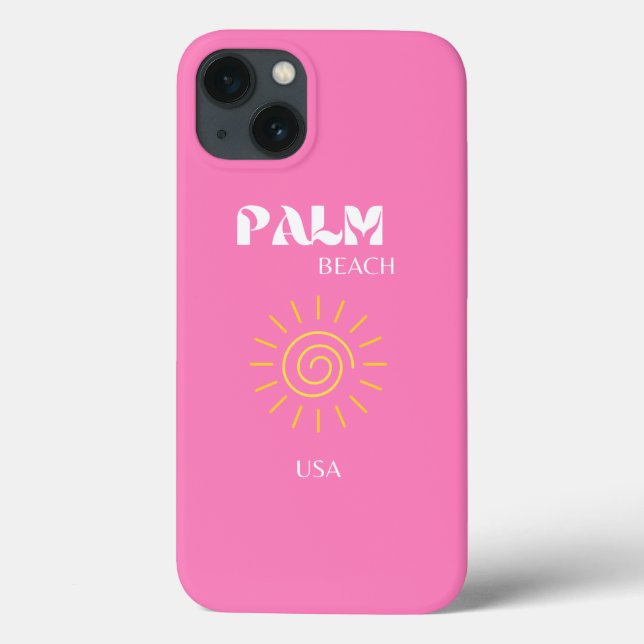 Palm Beach, Viagem Art, Preppy, Pink (Verso)