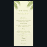 Palm Beach Wedding Menu Card - Verde<br><div class="desc">Gordo e cheio de charme tropical,  esta moderna Coleção de Casamentos Palm Beach,  feita por berryberrysweet.com,  vai varrer seus convidados de pé. Sinta-se à vontade para nos contactar para obter cores personalizadas.</div>