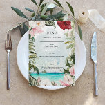 Palm Floral de Praia Tropical | Menu Casamento<br><div class="desc">Belos cartões de cardápio para elogiar suas configurações de mesa no seu casamento ou na próxima festa de janto. Não importa a que horas do ano, podemos fingir que estamos em uma ilha tropical exuberante verde tropical! Enquanto esta paleta emana uma sensação tropical, ela é bastante adaptável através de vários...</div>