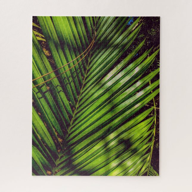 Palm Frond, Pine Agulha e Shadows Quebra-cabeça (Vertical)