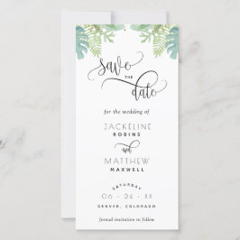 Palm Greenery Wedding Salvar O Indicador De Data