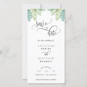 Palm Greenery Wedding Salvar O Indicador De Data