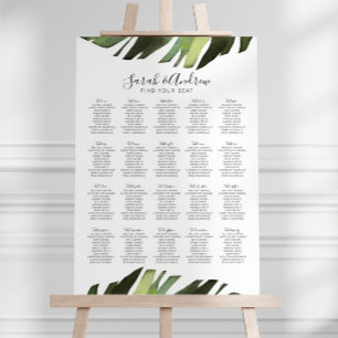 Palm Leaf Tropical Floral Welcome Poster