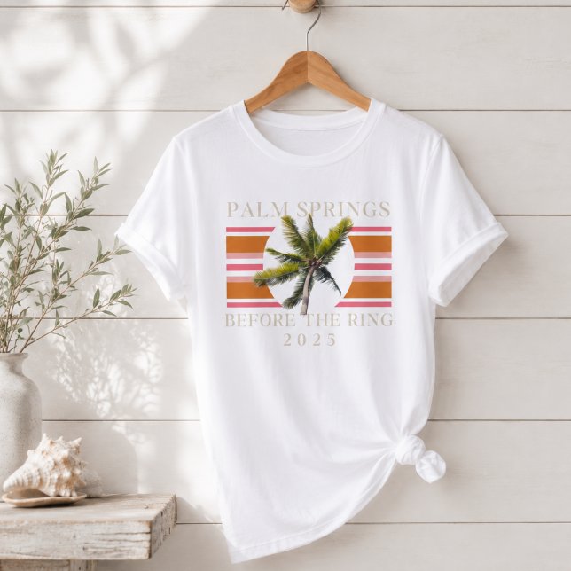Palm Springs Antes do Anel – Retro Despedida de So (Palm Springs Before the Ring – Retro Bachelorette Tri-Blend Shirt)