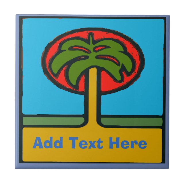 Palm Tree Beach, Azulejo, adicione ou edite Azulej (Frente)
