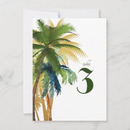 Palm Tree Beach Wedding Table Number