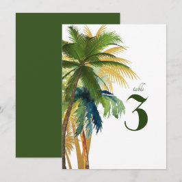 Palm Tree Beach Wedding Table Number