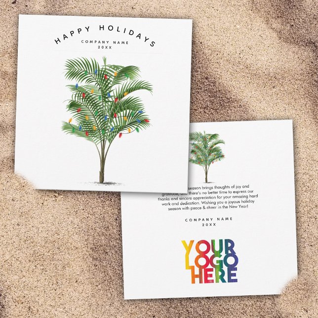Palm Tree Business Logo Natal de Férias (Palm Tree Holiday Business Logo Christmas Card)
