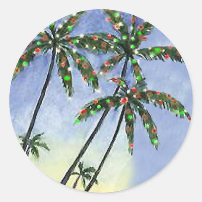 Palm Tree Christmas - etiquetas de presentes (Frente)