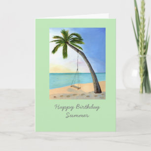 Palm Tree com cartão de aniversário personalizá
