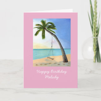 Palm Tree com cartão de aniversário personalizável