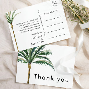 Palm Tree Destino Casamento Obrigado Cartão Postal