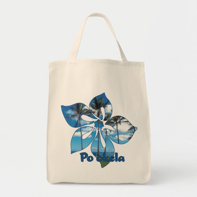 "Palm Tree Hibiscus" - Bolsa de Grocery (Frente)