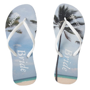 Palm Tree I Casamentos Chinelos Bride Beach Sandal