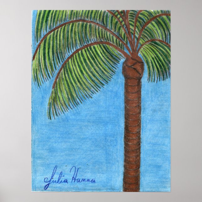 Palm Tree Poster por Julia Hanna (Frente)
