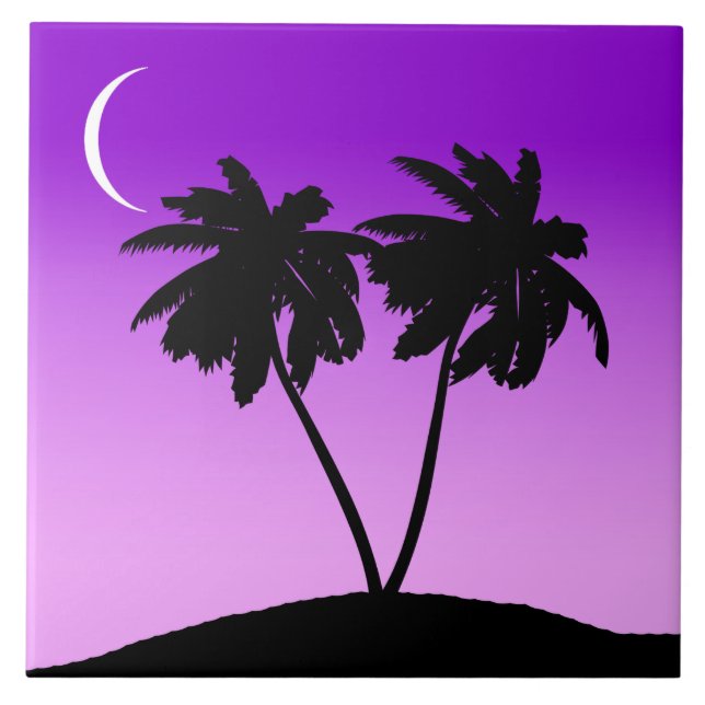 Palm Tree Silhouette em Púrpura (Frente)
