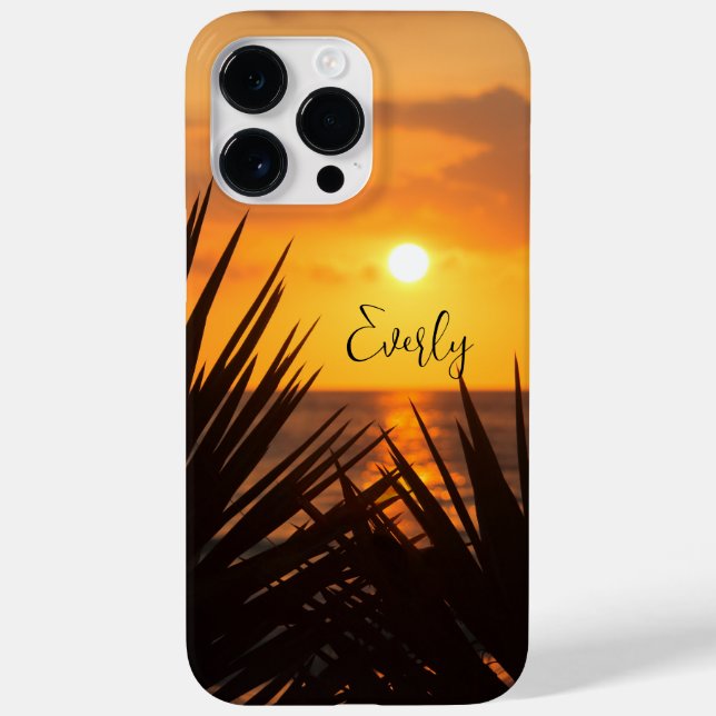 Palm Tree Sunset com Nome (Verso)