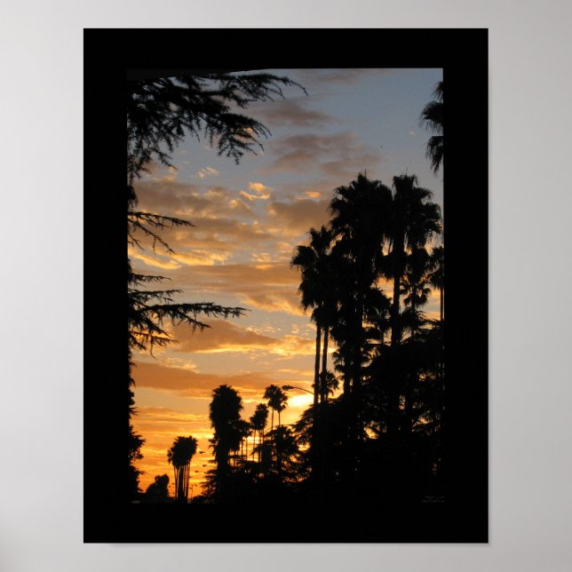 Palm Tree Sunset Los Angeles 11x14 Poster (Frente)