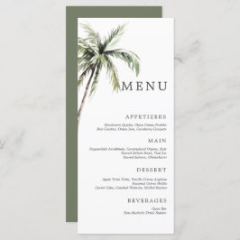 Palm Tree Tropical | Menu Casamento Mínimo Serif