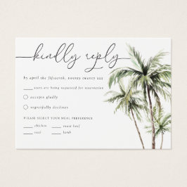 Palm Tree Tropical | Resposta RSVP de Casamento Mí