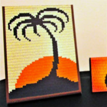 Palm Tree Tropical Sunset Designer Crochet Impress