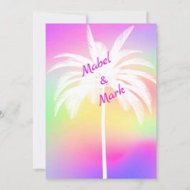Palm Tree White - Convite Colorido