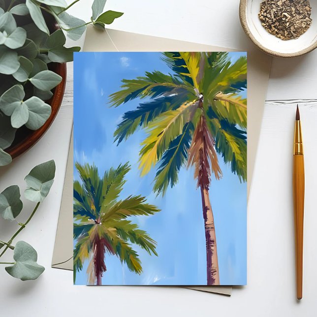 Palm Trees — Cartão Tropical Watercolor (Criador carregado)