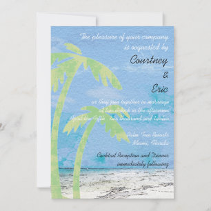 Palm Trees - Convites para Casamento de Praia