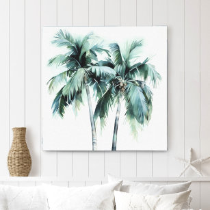 Palm Trees em Impressão de Canvas de Aquarela