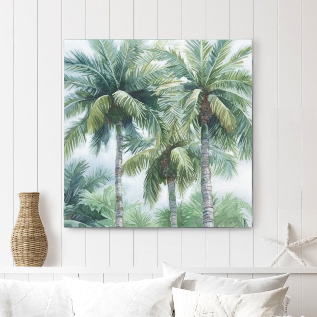 Palm Trees em Impressão de Canvas de Aquarela (Criador carregado)