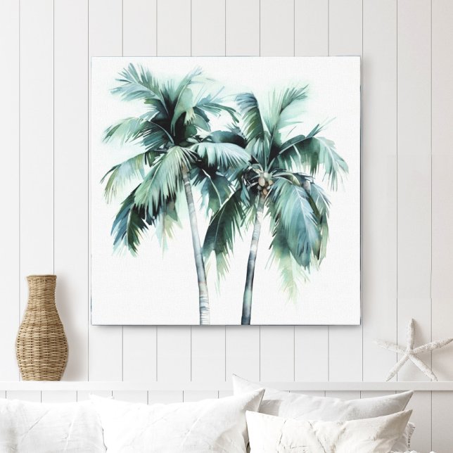 Palm Trees em Impressão de Canvas de Aquarela (Criador carregado)