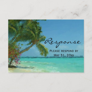 Palm Trees Ocean Destino Casamento RSVP