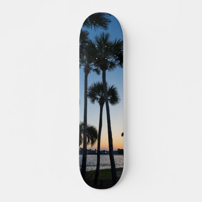 Palm Trees Sunrise Destin Florida Skateboard (Frente)