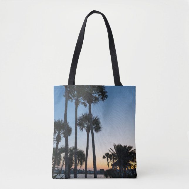 Palm Trees Sunrise Destin Florida Tote Bag (Frente)