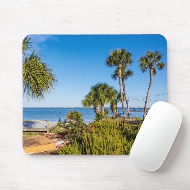 Palm Treine Bayside Morning Mouse Pad (Com mouse)