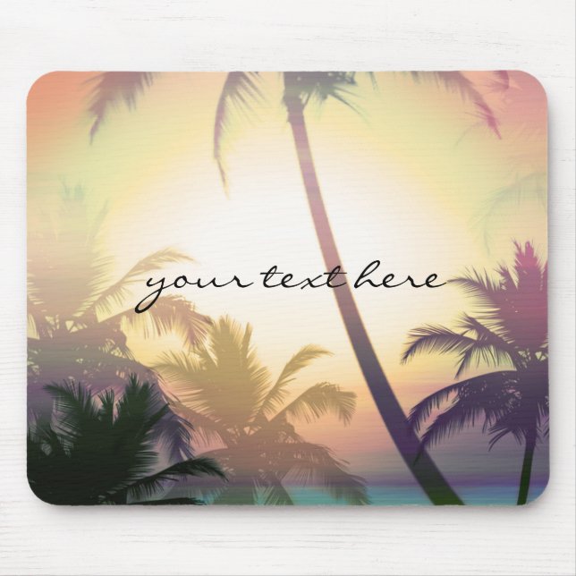 Palm Treine Tropical Heat Beach Summer Mouse Pad (Frente)