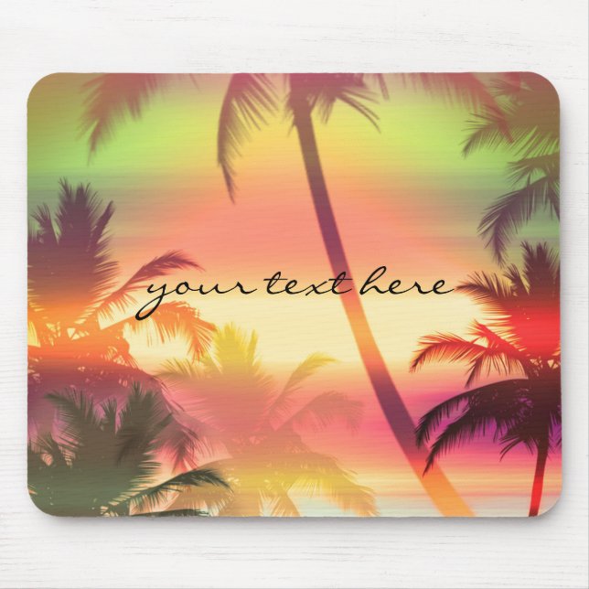 Palm Treine Tropical Heat Beach Summer Mouse Pad (Frente)