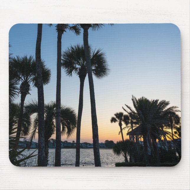 Palm Tres Sunrise Destin Flórida Mouse Pad (Frente)