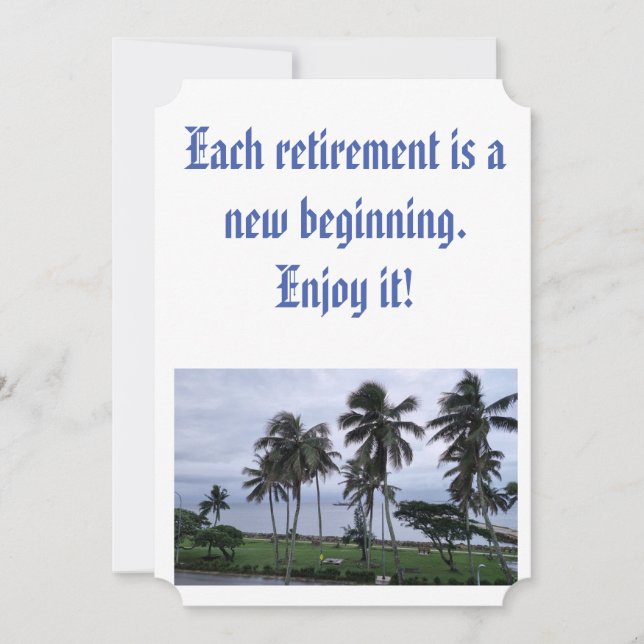 palma do convite de festas de aposentadoria (Frente)