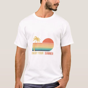 Palma do Logotipo do Sunset Retro Beach Time Polo