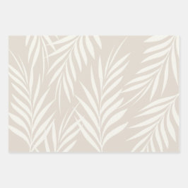 Palma Exótica Deixa Padrão Pastel Cappuccino
