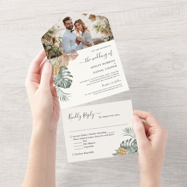 Palma Tropical de Verão deixa foto de casamento (Aba destacável)