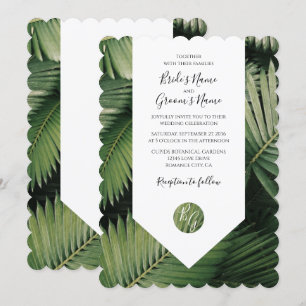 Palma Tropical Deixa Casamento Verde Convites