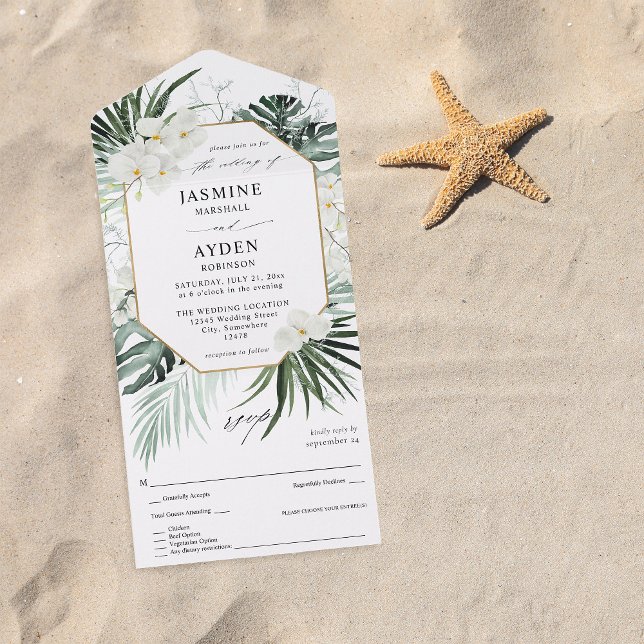 Palma Tropical e Casamento Floral Branco (Criador carregado)