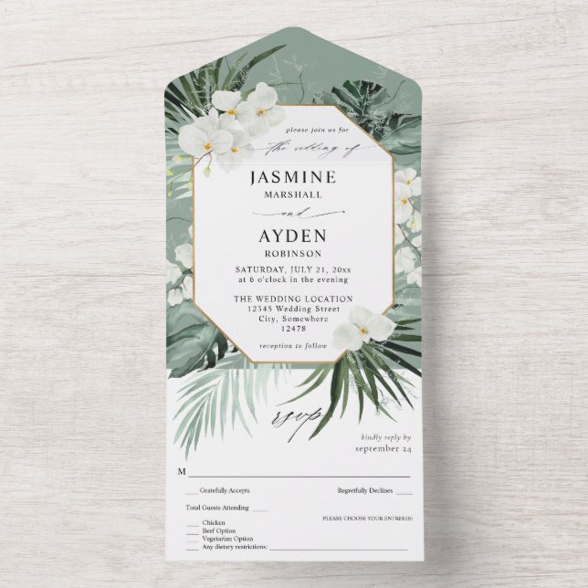 Palma Tropical e Casamento Floral Branco - Mint Gr (Inside)