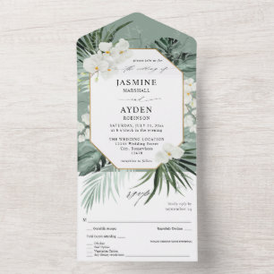 Palma Tropical e Casamento Floral Branco - Mint Gr